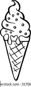 vector ice cream on white background 