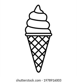 Vector Ice Cream Outline Icon Design
