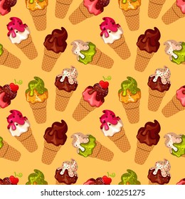 Vector ice cream pattern