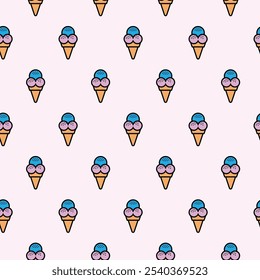 vector ice cream pattern background, ice cream seamless pattern design