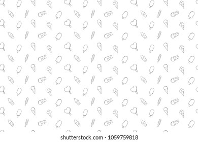 Vector Ice cream pattern. Ice cream seamless background