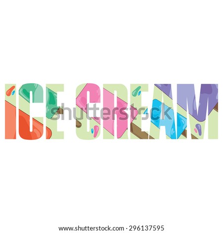 Vector ice cream  poster with double exposure effect
