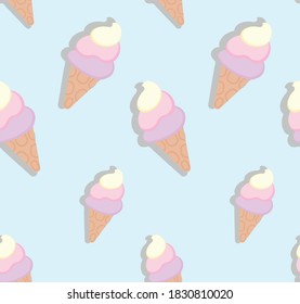 vector ice cream print with soft colours