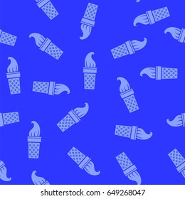 Vector Ice Cream Seamless Pattern on Blue Background