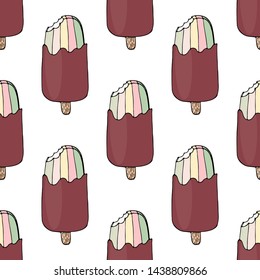 Vector ice cream vector seamless pattern.Trendy seamless pattern with Ice cream modern summer fashion print background.