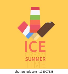 vector of ice cream set