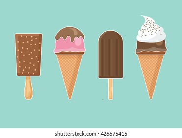 Vector ice cream set.