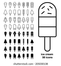 Vector ice cream set. Ice cream icons. 