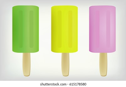Vector - ice cream set pastel color style