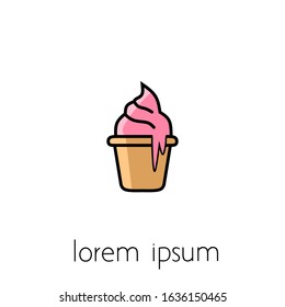 vector ice cream with a simple concept. suitable for various design purposes.