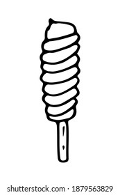 vector ice cream single cartoon clipart. Doodle illustration isolated on white background.sweet treat icon