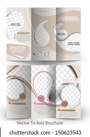 Vector Ice Cream Store Tri-Fold Mock up & Brochure Design