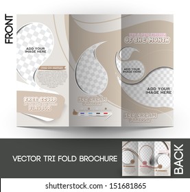  Vector Ice Cream Store Tri-Fold Mock up & Brochure Design