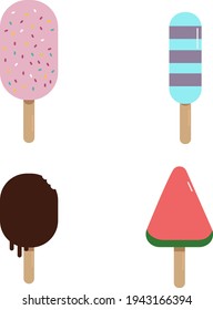Vector Ice cream summer illustrations 