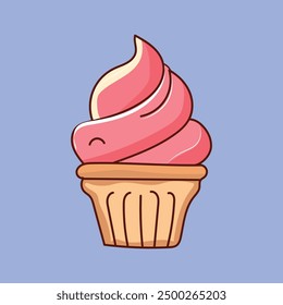 Vector ice cream sweet dessert icon.delicious cone ice-cream design. 