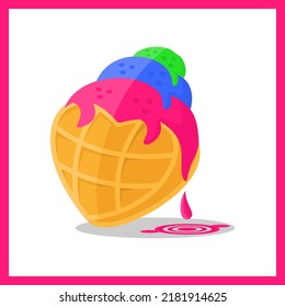 vector ice cream, symbol of love, romance, suitable for advertising needs, banners, children's books, and etc