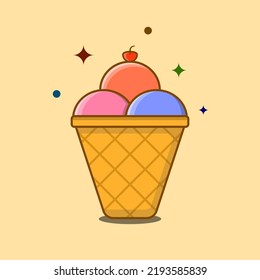 a vector ice cream that is unique and pleasing to the eye