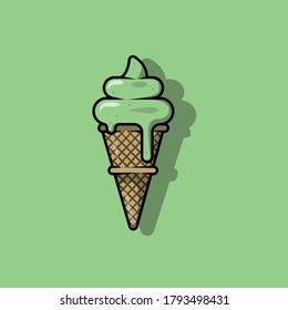 
helado vectorial. Este helado con sabor a matcha es perfecto para comer mientras se relaja