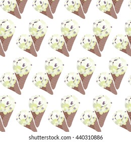 Vector Ice cream Vanilla waffle cones Isolated on white background 