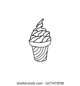 
Vektorillustration-Eis in Waffelbecher
 Einziger Gegenstand auf weißem Hintergrund.