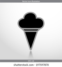 Vector ice cream web flat icon in circle