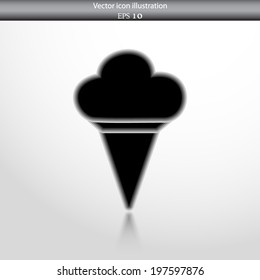 Vector ice cream web flat icon in circle
