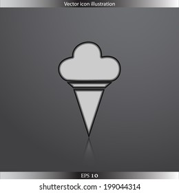 Vector ice cream web flat icon in circle