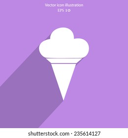 Vector ice cream web flat icon. Eps 10 illustration.