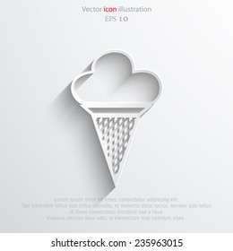 Vector ice cream web flat icon. Eps 10 illustration.