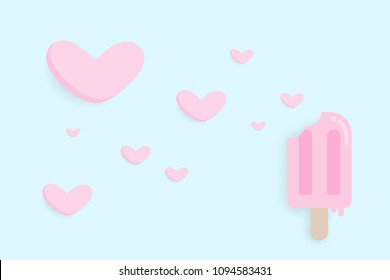Vector of ice cream. for who love ice cream or make ice cream with heart.