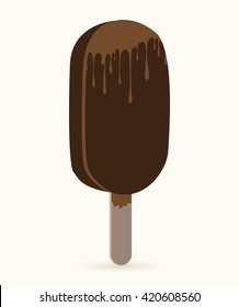 Vector ice cream.Chocolate ice cream.