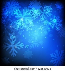 Vector : Ice crystal on blue background