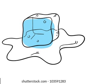 Vector ice cube is isolated on a white background