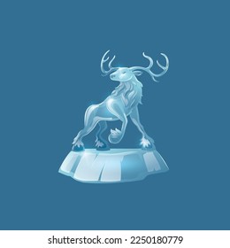 Vector ice deer sculptures blu