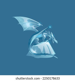 vector ice dragon sculptures blue