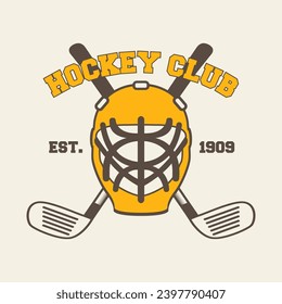 Vector ice hockey design on white background. hockey stick line art logos or icons. vector illustration.	