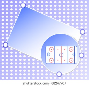 vector ice hockey field blue greetings card winter background