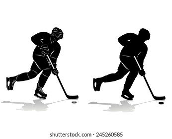 vector of ice hockey player silhouette, winter sports