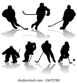 vector ice hockey players