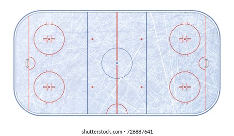 Vector of ice hockey rink. Textures blue ice. Ice rink. top view. Vector illustration background.