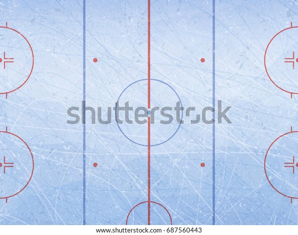 Vector of ice hockey rink.\
Textures blue ice. Ice rink. Vector illustration\
background.