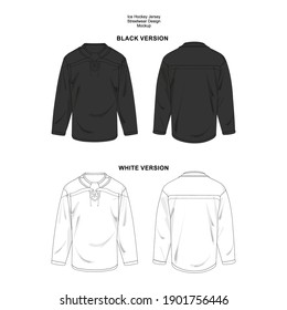 Vector Ice Hokey Jersey Black and White Streetwear Fashion Illustration Design Commercial Use