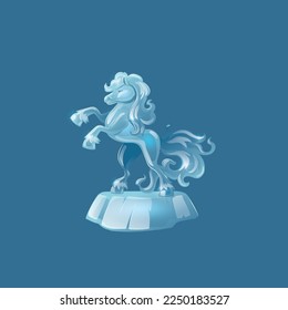 Vector ice horse sculptures blu