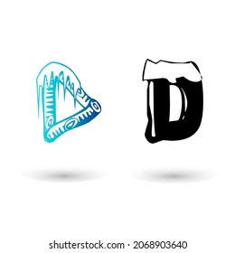 Vektoreisbrief D Typografie