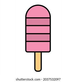 Vector Ice Lolly Filled Outline Icon Design
