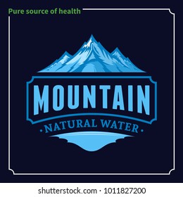 Vector Ice Mountain Water Logo Or Label