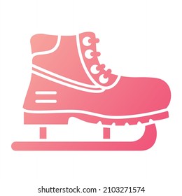 Vector Ice Skate Glyph Gradient Icon Design
