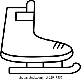 Vector Ice Skate Outline Icon Design
