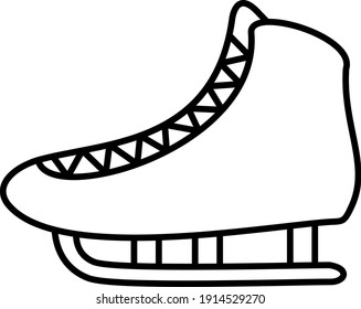 Vector Ice Skates Outline Icon Design
