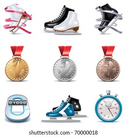 Vector Ice Skating Icon Set